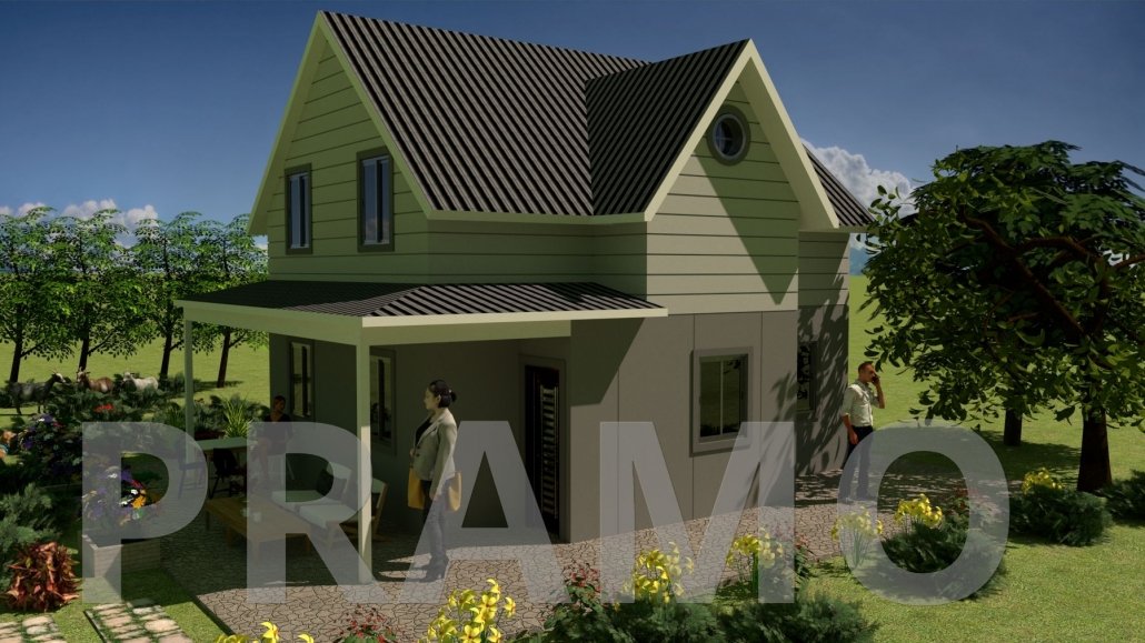 101 متر مربع من المساكن الفولاذية المكونة من طابقين