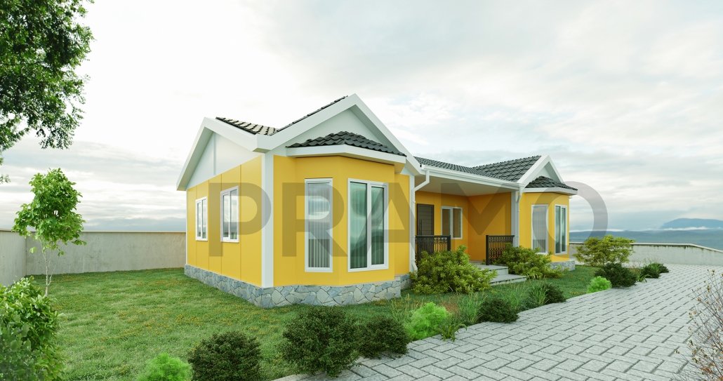 110 متر مربع من المساكن الجاهزة المكونة من طابق واحد