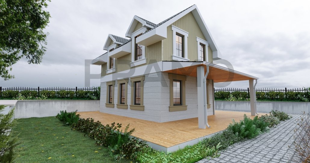 116 م2 مسكن فولاذي من طابقين