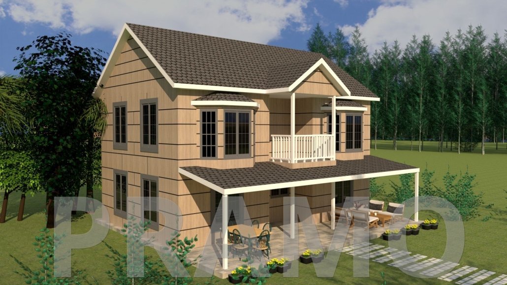 169 متر مربع من المساكن الفولاذية المكونة من طابقين