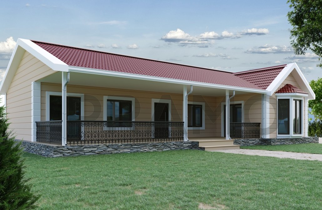 مبنى فولاذي من طابق واحد بمساحة 160 مترًا مربعًا