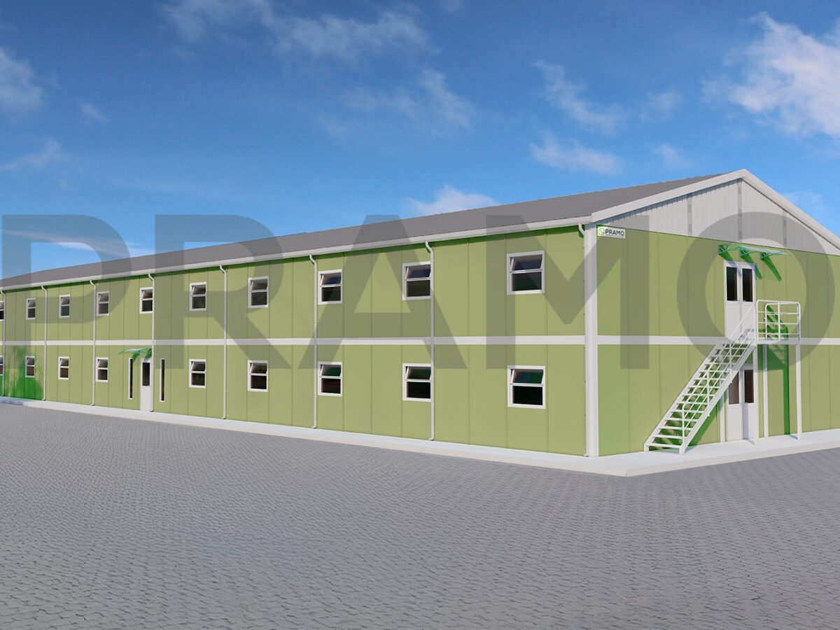 1154 متر مربع - سكن ضباط مسبق الصنع من طابقين